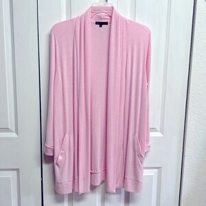 Gibson Baby Pink Rayon Blend Open Long Cardigan Sweater Size PL